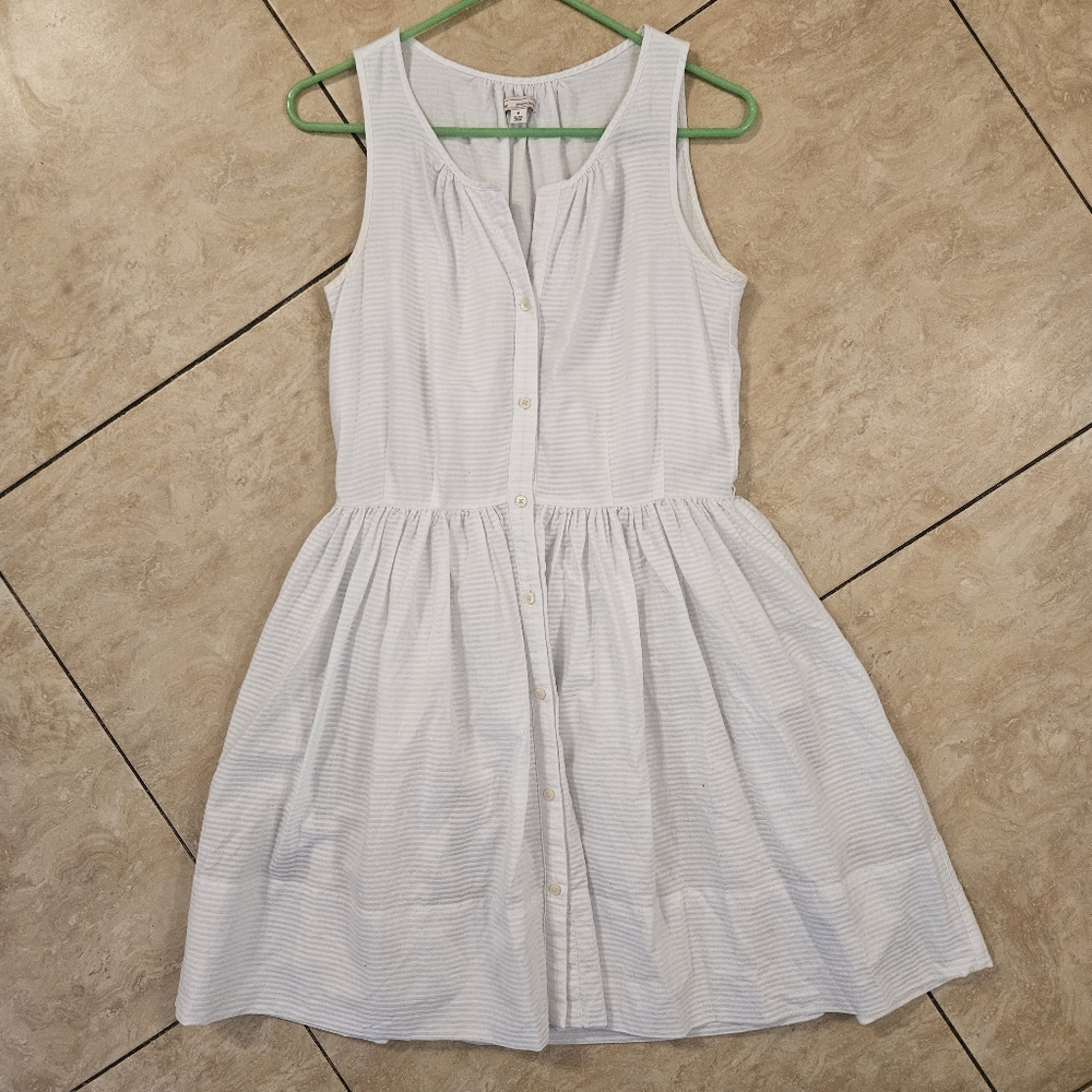 Gap size 4 white striped button down sleeveless tank dress
